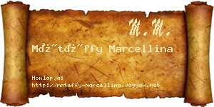 Mátéffy Marcellina névjegykártya